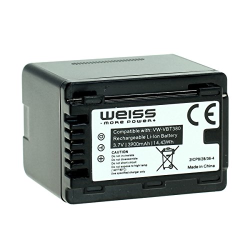 WEISS batteria per Panasonic VBT 380 completamente...