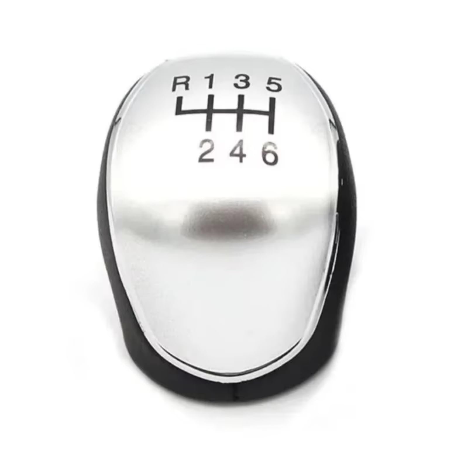 Hillar 6Speed-2 Pcs Silver Car Gear Stick Knob For Mondeo Mk4 For S-Max For C-Max For Focus Mk2 For Shifter Lever 6 Speed Lether Car Gear Shift Knob(6Speed-2 Pcs Silver)