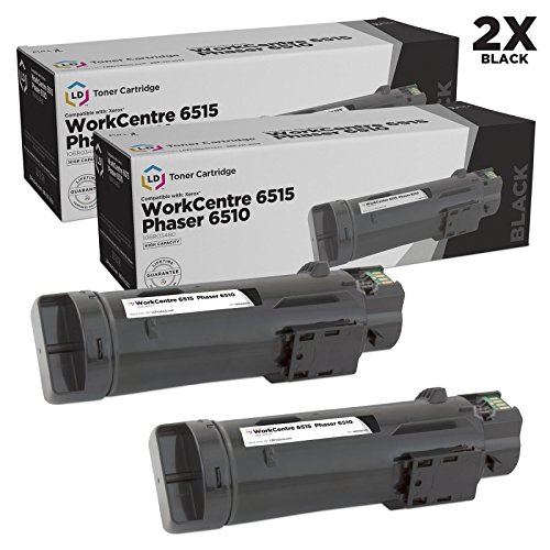 LD Compatible Toner Cartridge Replacement for Xerox Phaser 6510 & WorkCentre 6515 106R03480 High Yield (Black, 2-Pack)