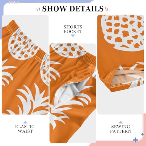 White Pineapple Orange Pajama Pants Long Sleep Pant Soft PJ Bottoms Sleepwear4