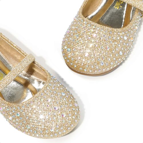 DREAM PAIRS Toddler Girls Dress Shoes Mary Jane Ballet Flats, Flower Girl Shoes with Rhinestone, Slip-on Toddler Mary Jane Flats4