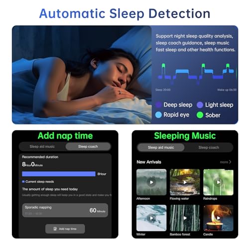Image of Smart Ring Health Tracker for Women & Men, No App Subscription, Tracking Steps, Calories, Sleep Monitor & Heart Rate, Compatible with iOS & Android (Silver, 8)