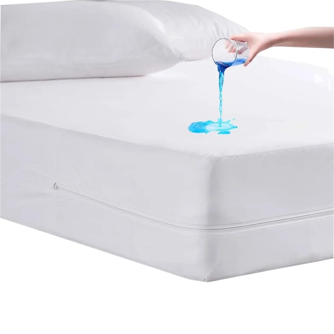 Funda de colchón con Cremallera, Protector Impermeable, Funda Antipolvo sin Almohada para ColchóN(150x200x30cm)