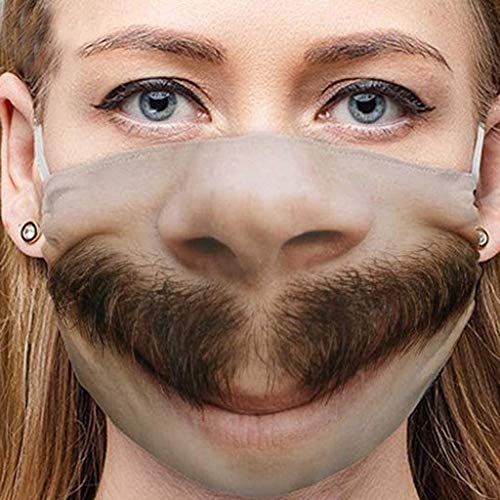 Mukeyo Men Women Dust-proof Full Face Protection Funny Masks Reusable Cotton for Halloween Party Cosplay Outdoor Protection Color J
