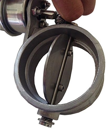 Stainless Steel Exhaust Control Valve Set with Vacuum Actuator, 3" 76mm Pipe, Closed Position