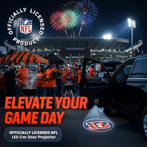 Image of LED Car Door Light - Officially Licensed NFL Wireless Projector - Show Your Team Pride - Battery Powered, Easy Install