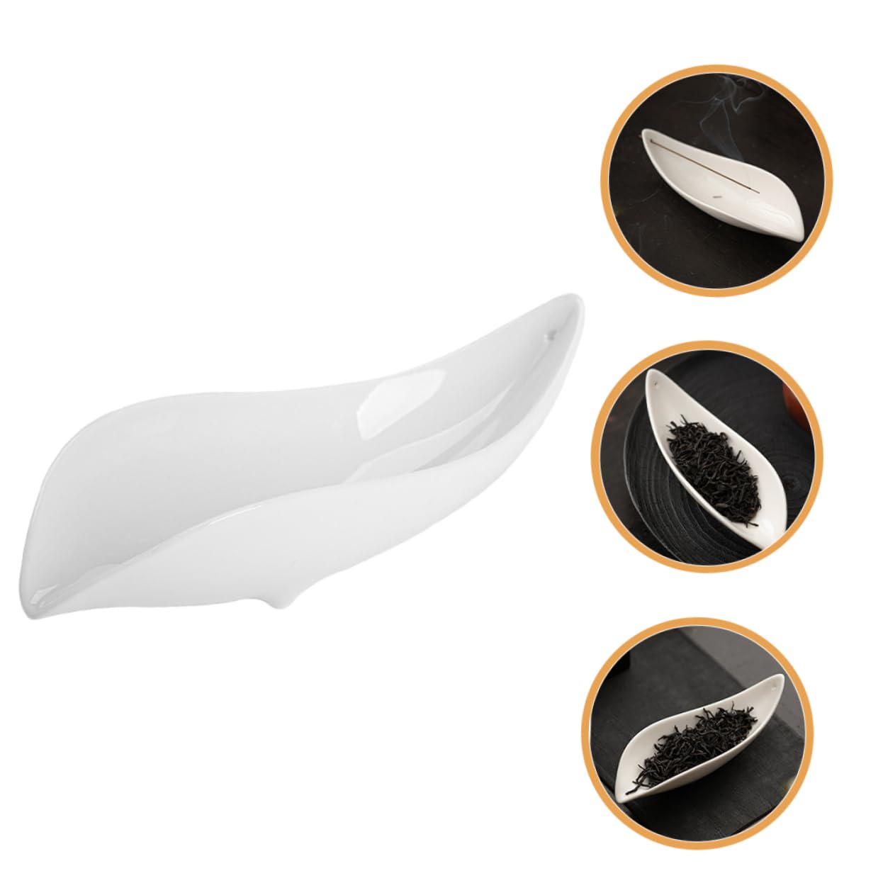 LABRIMP Ceramic Tea Scoop Smooth Edged Teaspoon for Home Tea Ceremony Essential Accessory Lightweight and Portable