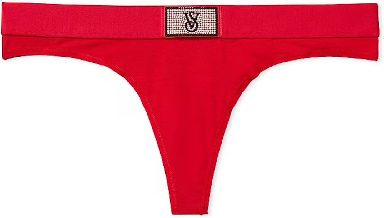 Shine Patch Cotton Tバック パンティー レッド Sサイズ 新品