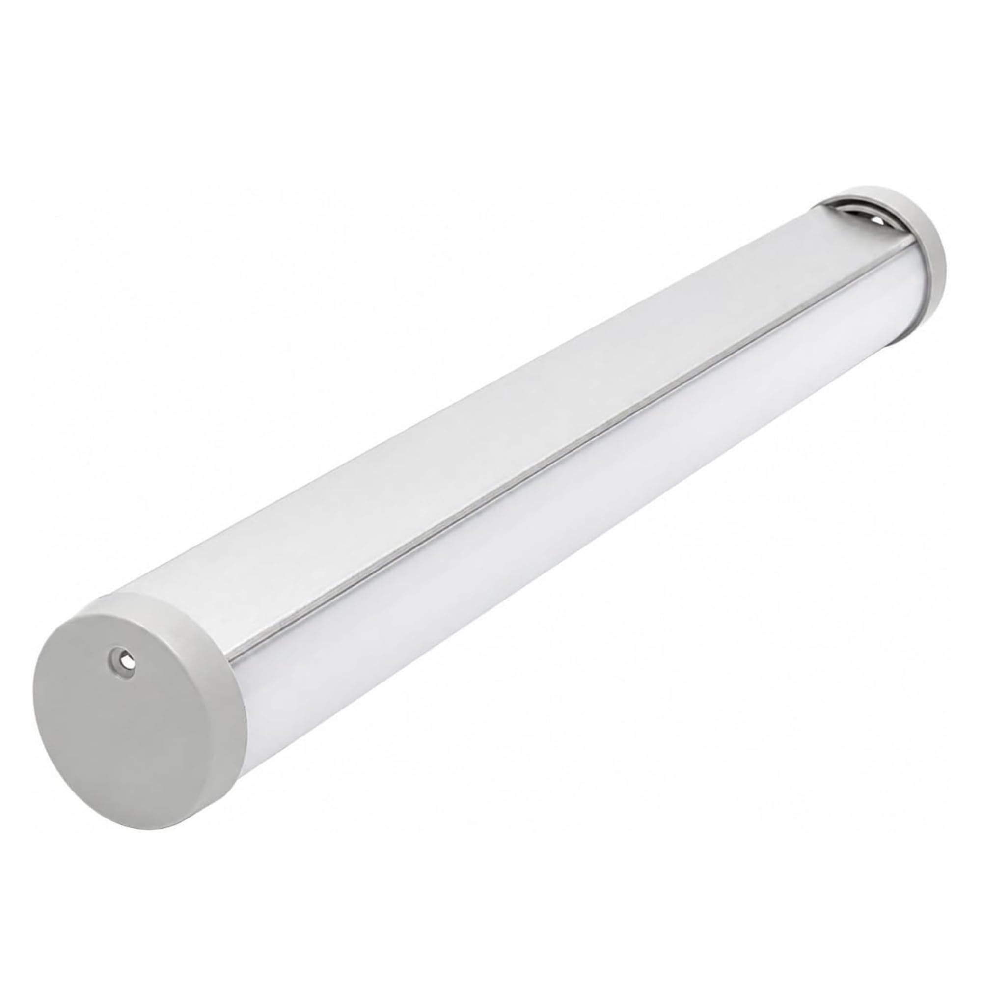 Jandei Confezione da 4 profili in alluminio da 1 metro per installare strisce LED sospese o in superficie, tubo per luci, copertura traslucida Ø 31,7 mm, tappi finali e viti