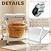 Geelin Pedicure Cart Foot Bath Trolley Portable Pedicure Station Beauty Salon Nail Bath Spa Rolling Cart Stand Supplies with Locking Wheels, Adjustable Manicure Foot Massage Stool, PU Cushion(White)