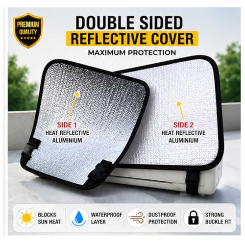 Image of Split Ac Cover Outdoor Unit Cover | Heat-Insulated, Weather-Resistant Protection | Heavy Duty Heat Resistant AC cover & Boost Energy Efficiency ac outdoor unit protector Upto 1.5 Ton Unit