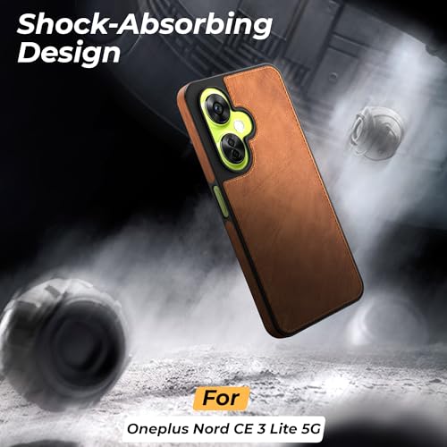 Image of A rtistque Premium Pu Leather Back Cover Case for Oneplus Nord CE 3 Lite 5G | Drop Protection | Smooth Grip | Raised Camera Edges - Brown