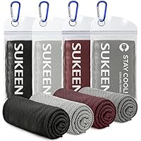 Sukeen Koelhanddoek, set van 2 verkoelende handdoeken voor nek, zachte ademende zweethanddoek gymnastiekhanddoek, koelhanddoek van microvezel voor mannen en vrouwen, work-out, sport, yoga, golf (40 x