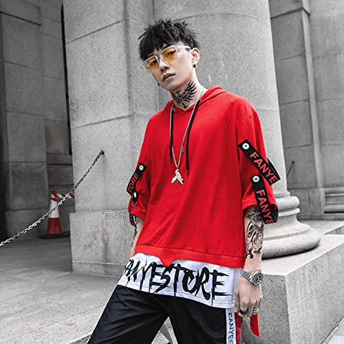 MFCT Men's Short Sleeve Graphic Drip Font Hoodie2