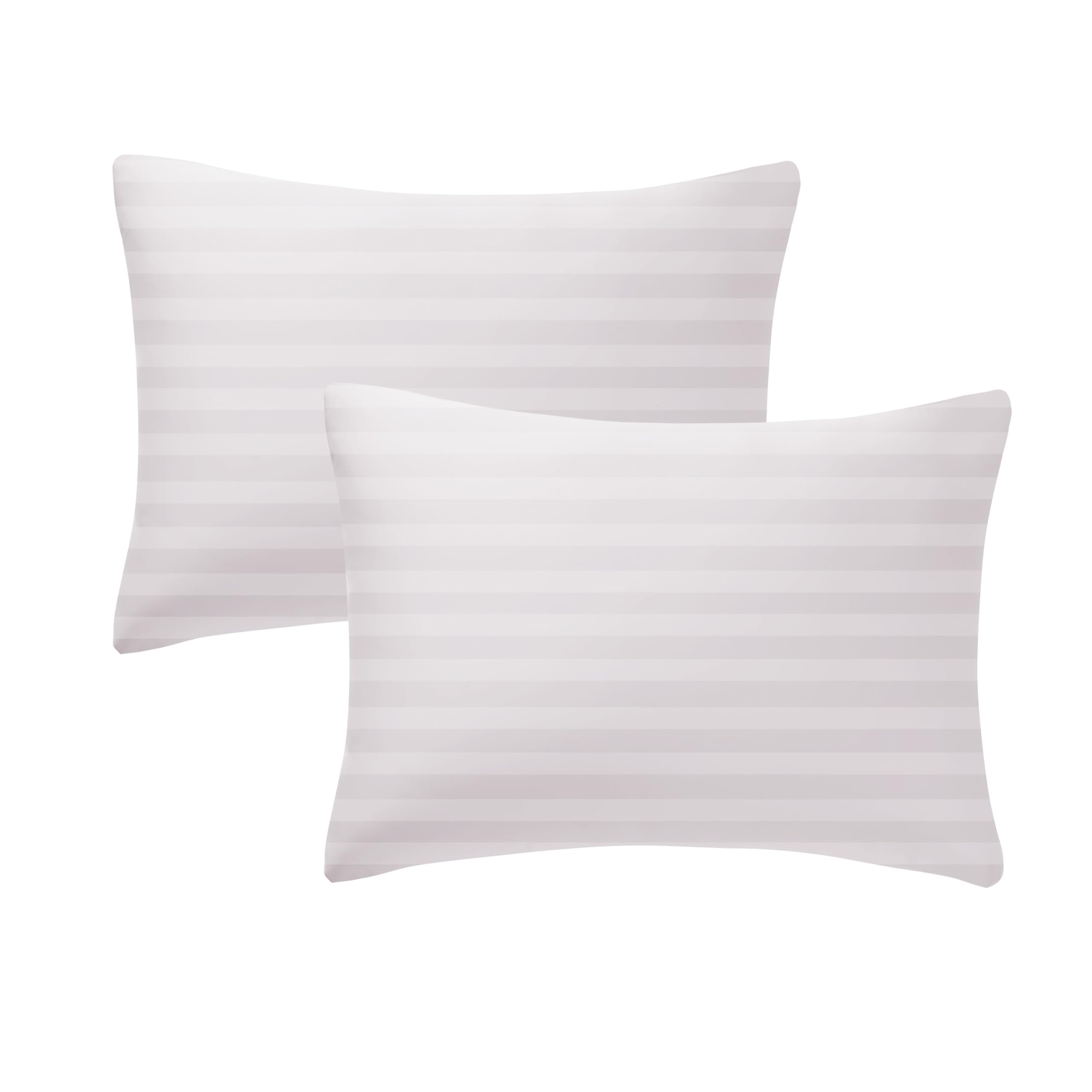 100% Cotton Toddler Pillowcases 13” x 18”, Set of 2, Striped Light Beige