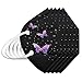 Produktbild NIMIZIA 10/50/100 Stück Erwachsene Mundschutz 5 Lagige Schutz_Maske mit Bunt Schmetterling Motiv,Schwarz 5 Lagige Mund und Nasenschutz Staubdicht Mund-Nasen Bedeckung Atmungsaktiv für Damen Herren