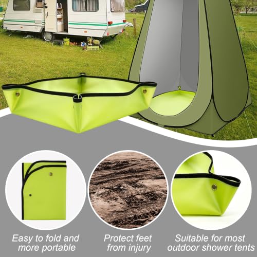 Alfombra de ducha portátil para camping Outdoor Camping Shower Mat 39.4" base de ducha (Verde) miniatura 3