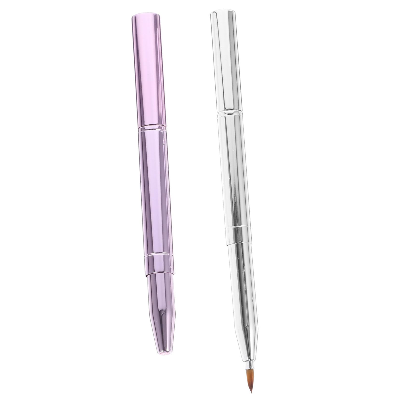 VICASKY Retractable Double-ended Lip Brush Set Compact Concealer Brush for Makeup Fine Bristles for Travel Random