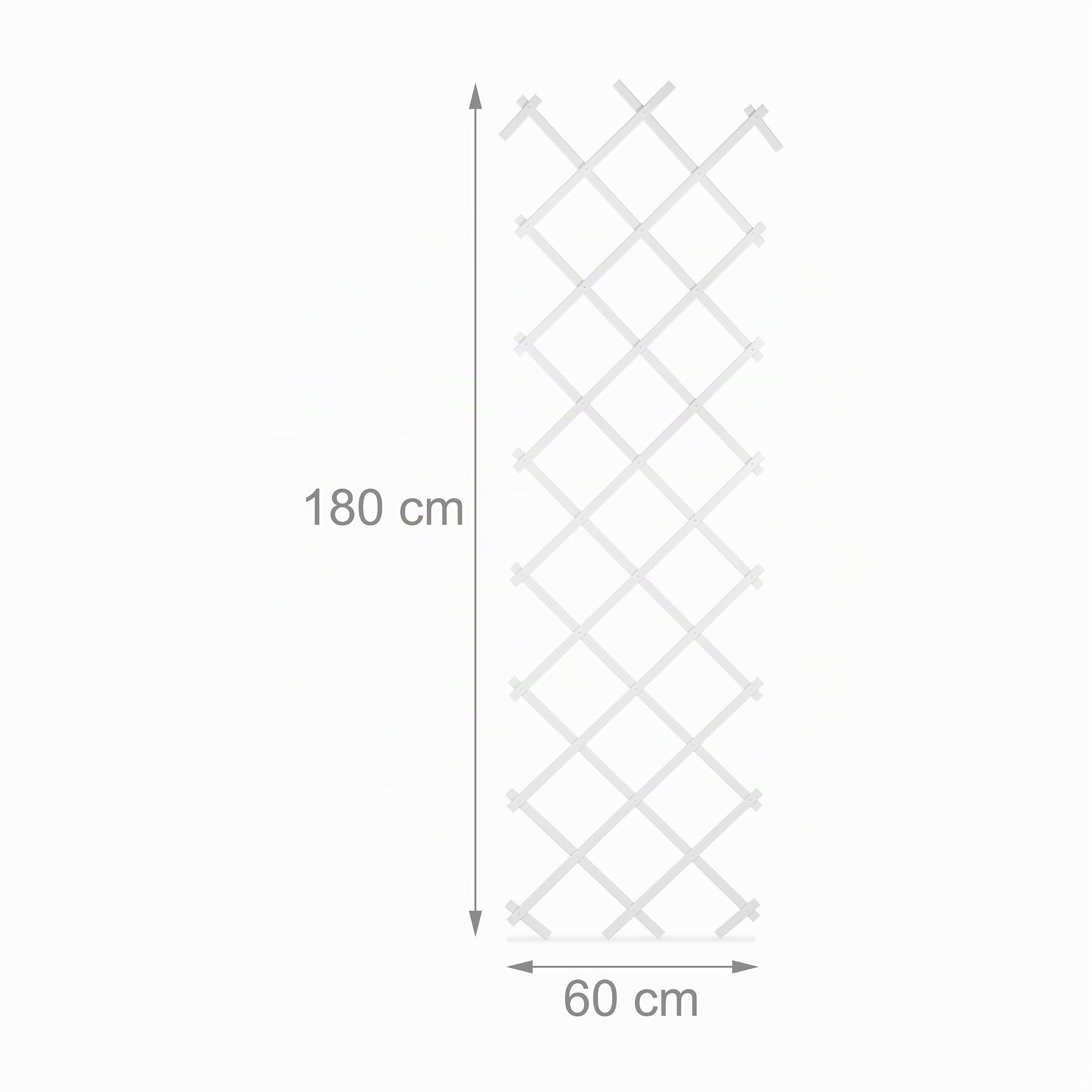 Relaxdays Set 3 Tralicci Estensibili in Plastica, Grigliato per Piante Rampicanti, Giardino e Balcone, 180 cm, Bianco
