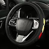 Elastic Steering Wheel Cover Compatible with Toyota Tacoma 4Runner Tundra Rav4 Highlander Tri-Color Car Accessories Universal Size 15Inch Yellow-1