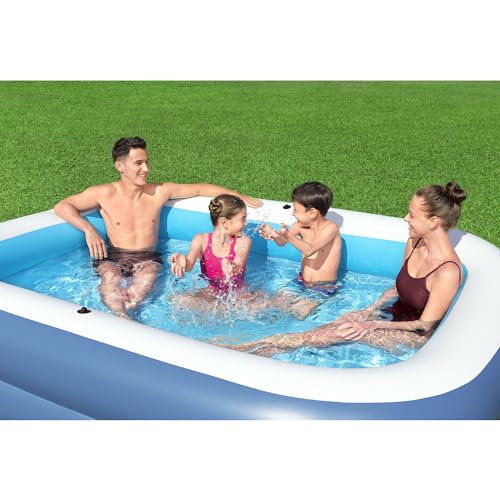 Image of H2OGO! 8 Foot 4 Inch x 70 Inch Summer Bliss Shaded Inflatable Family Pool for Kids Ages 6 Above
