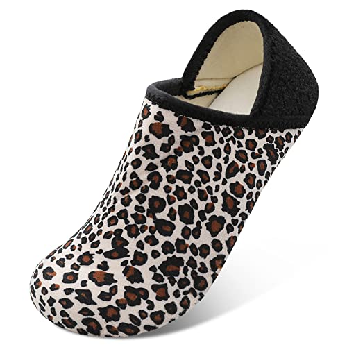Image of Fires Womens Mens Slippers with Rubber Sole Soft-Lightweight House Slipper Socks Around House Shoes Non Slip Indoor /Outdoor