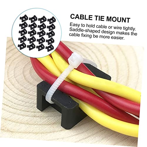 Angoily 300 piezas base para montaje de bridas resistente para gestión de cables bajo escritorio miniatura 5