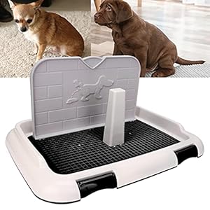 Pet Dog Toilet Litter Box, Portable Indoor Puppy Training Toilet Tray Cat Potty Fence Dog Scheduled Urination Potty Tray(Black)