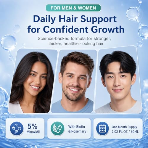 Image of Minoxidil for Men and Women, Hair Growth Serum with Biotin, Rosemary and Batana for Hair Beard Regrowth Treatments Extra Strength Hair Loss Solution, Clinically Proven to Regrow Thicker, 60ML