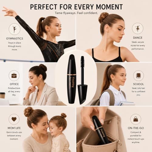 Image of BestLand 2 Pcs Hair Finishing Stick, Hair Mascara Flyaway Hair Tamer Stick, Refreshing Not Greasy Feel Shaping Gel, Wax Fixer for Bangs, Edges, Frizz and Baby Hairs Control, Slick Back Hair Product