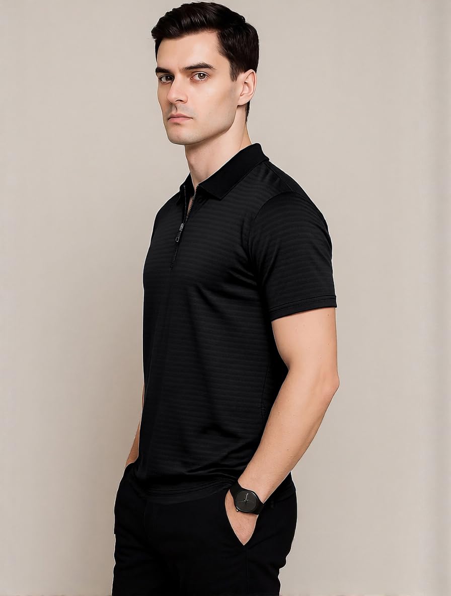 Preneum Men’s Polo T‑Shirt | Comfortable Rich Polycotton, Band Collar, Regular Fit | Stylish & Premium All Day Wear (Available in Plus Sizes) 2