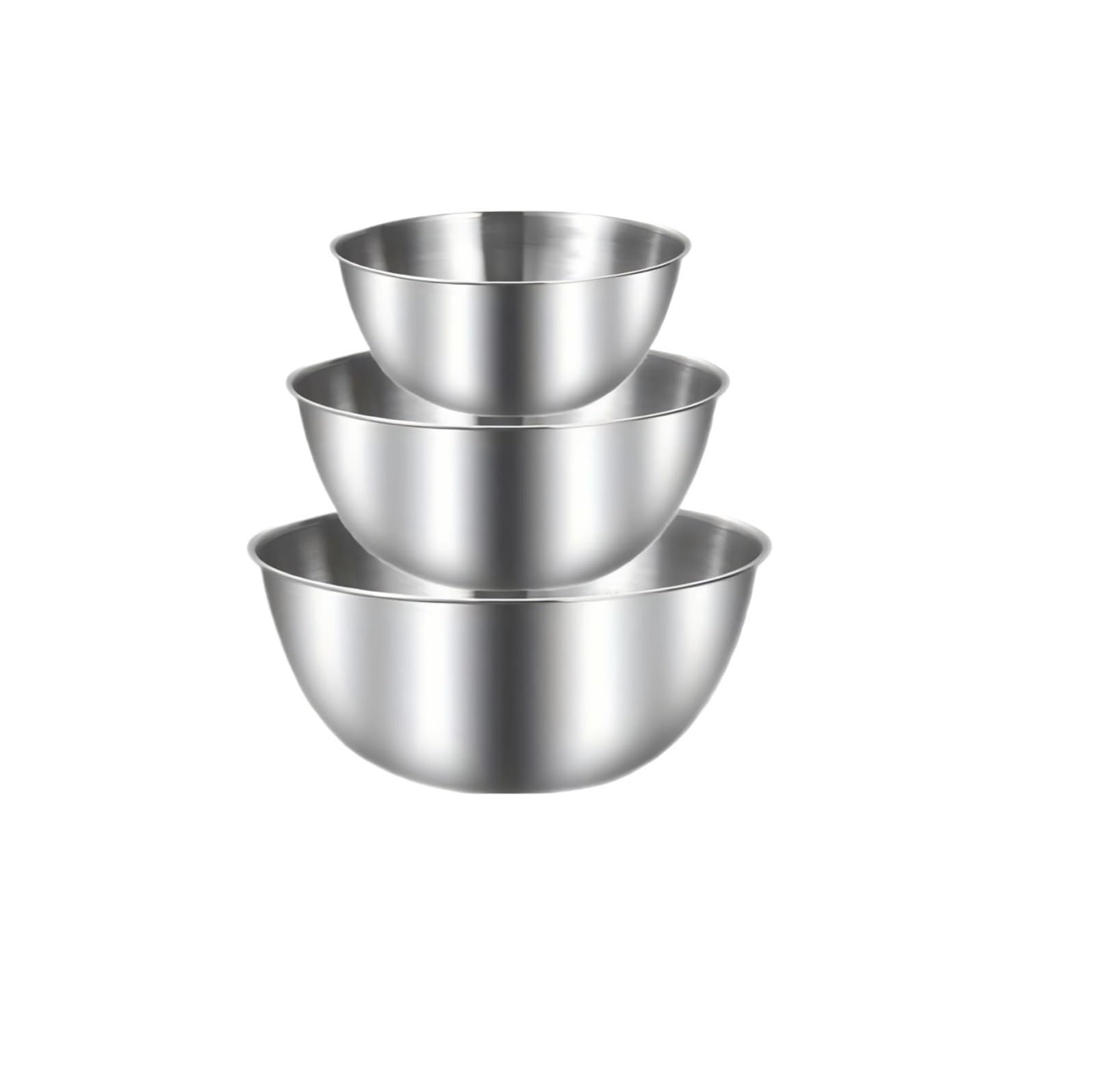 Genérico 3 piezas Un juego de tres tazones acero inoxidable for mezclar, amasar y servir ensaladas, adecuados for uso en la cocina(Purple)