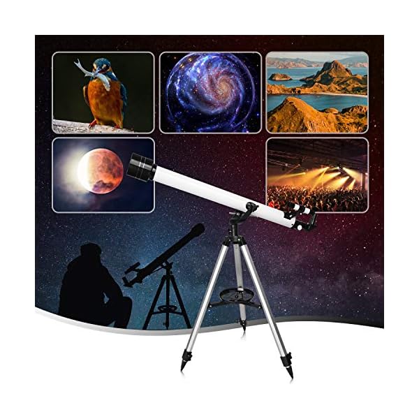 Astronomie-Teleskop mit 60 mm Öffnung, für Anfänger, Erwachsene und Kinder, Refraktor-Teleskop 900 mm Brennweite… – Bild 8