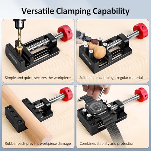 Image of ArtyMaster Mini Drill Press Vise with Rubber Soft Jaws, 0-2.48 inch Clamping Range Mini Vice Clamp for Crafts, Jewelry Making, Modeling and Repairs, Precision Aluminum Small Vise for Small Projects