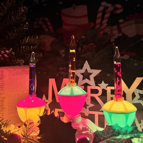 Image of Christmas 3 Light Bubble Candle Lamps, Plug in Electric Candles with 4 Multi-color Bubble Lights (1 spare), C7 /E12 Base 5W Bubble Light Candle, Suitable for Holiday Christmas Celebration Lighting