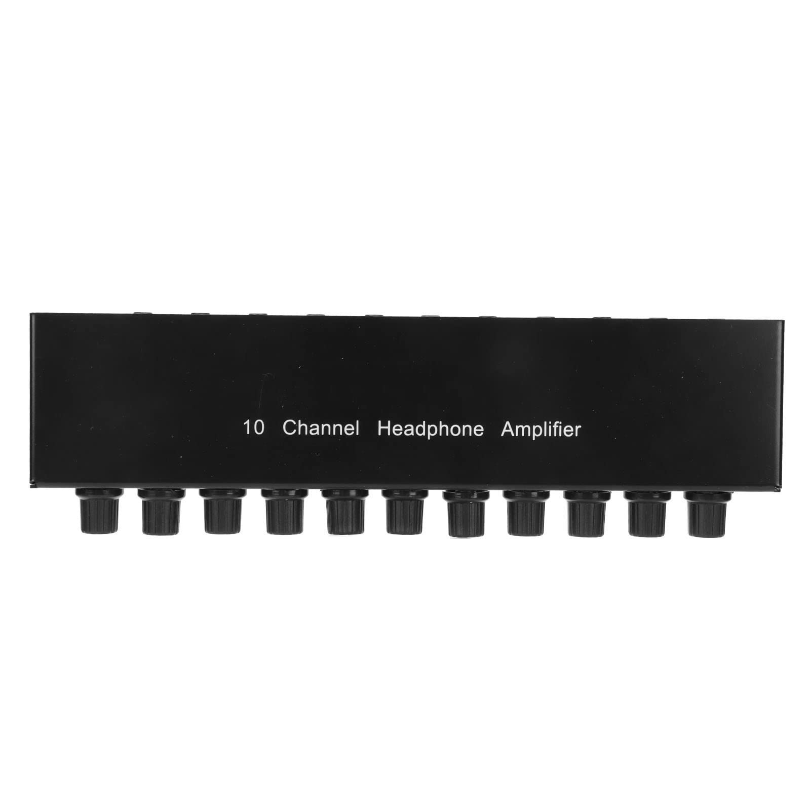 Lazmin112 Amplificatore per Cuffie Stereo a 10, Custodia in Metallo, Controllo Volume, DC 12V, Protezione da Surriscaldamento, HAM 1000 con Interfacciada 3,5 Mm, per Uso (Spina europea)