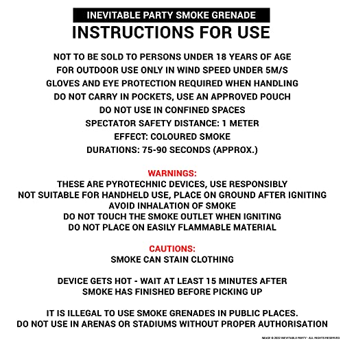 Inevitable Party Pack of 3 Ring Pull Smoke Grenade Effects for Paintball, Weddings, Photo-shoots & Special Effects - Image 5