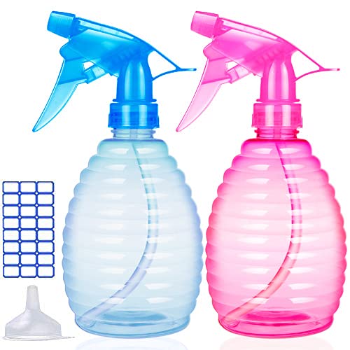 Spray Bottles for Hair - 16 oz Plastic Empty Spray Bottle for Cleaning Solutions - BPA Free Material - Spray Bottle for Gardening - Multi Purpose USE Durable(2 PCS)