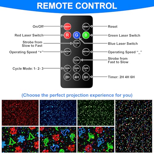 Image of Christmas Laser Projector Light Outdoor, RGB 3 Colors Laser Lights with 24 Patterns, IP65 Waterproof Star Projector Firefly Moving Lights Show Decor for Garden Yard Christmas Halloween Holiday Party