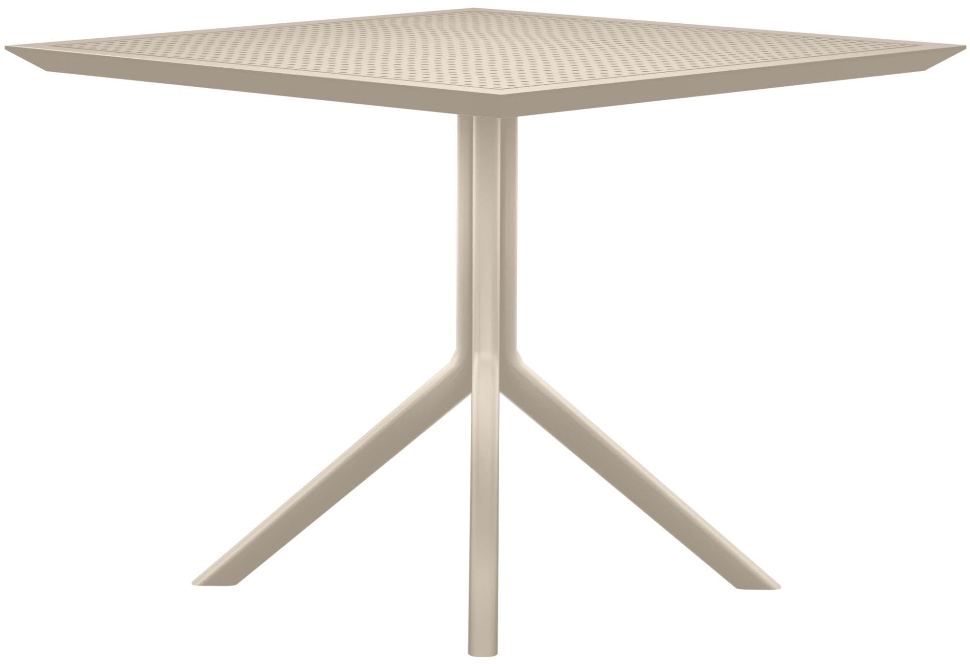 CLP Mesa Sky 80 x 80 cm I Mesa de jardín, Resistente a la Intemperie y a los Rayos UV I Mesa de balcón Cuadrada, Color:Gris Pardo