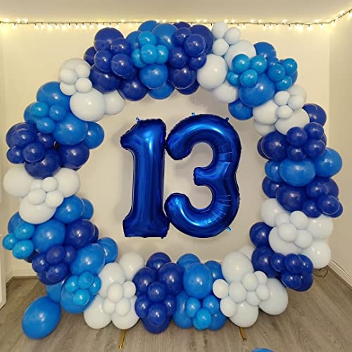 Bezente Royal Blue Latex Party Balloons - 100 Pack 12 Inch Round Helium Blue Balloons For Birthday Graduation Baby Shower Baseball Nautical Party Decoration #TOP4