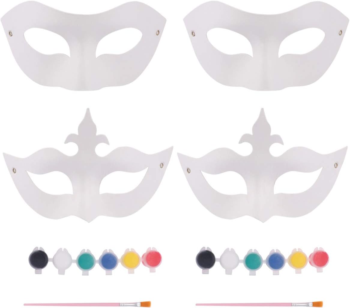 NUOBESTY White Face Paper Masks Kits Blank DIY Half Masks for