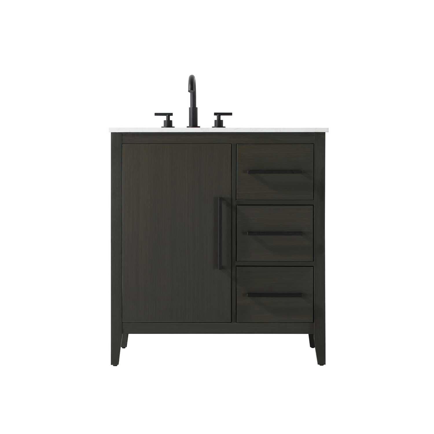 Elegant Kitchen and Bath 32" Single Bathroom Vanity in Mocha Brown by Elegant Lighting – Wood, Mocha, Model 5608971