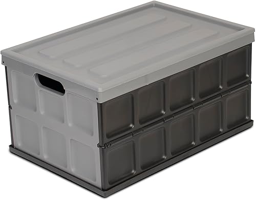 Glad Contenedor de almacenamiento plegable con tapa, caja de plástico plegable de 48 litros para garaje, maletero de coche y organización, disponible en Yaxa Venezuela