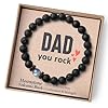 Dad Birthday Fathers Day Gifts From Daughter Son Men Bracelets Beaded Best Dad Ever Unique Present Card Cool Black Christmas Stocking Stuffers Valentines Him Who Have Everything Wants Nothing