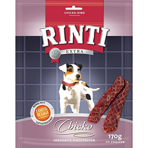 Rinti Extra Chicko – Herzhafte Rindstreifen Für Hunde, 9 X 170 G, 100% Rind, Als Belohnungssnack