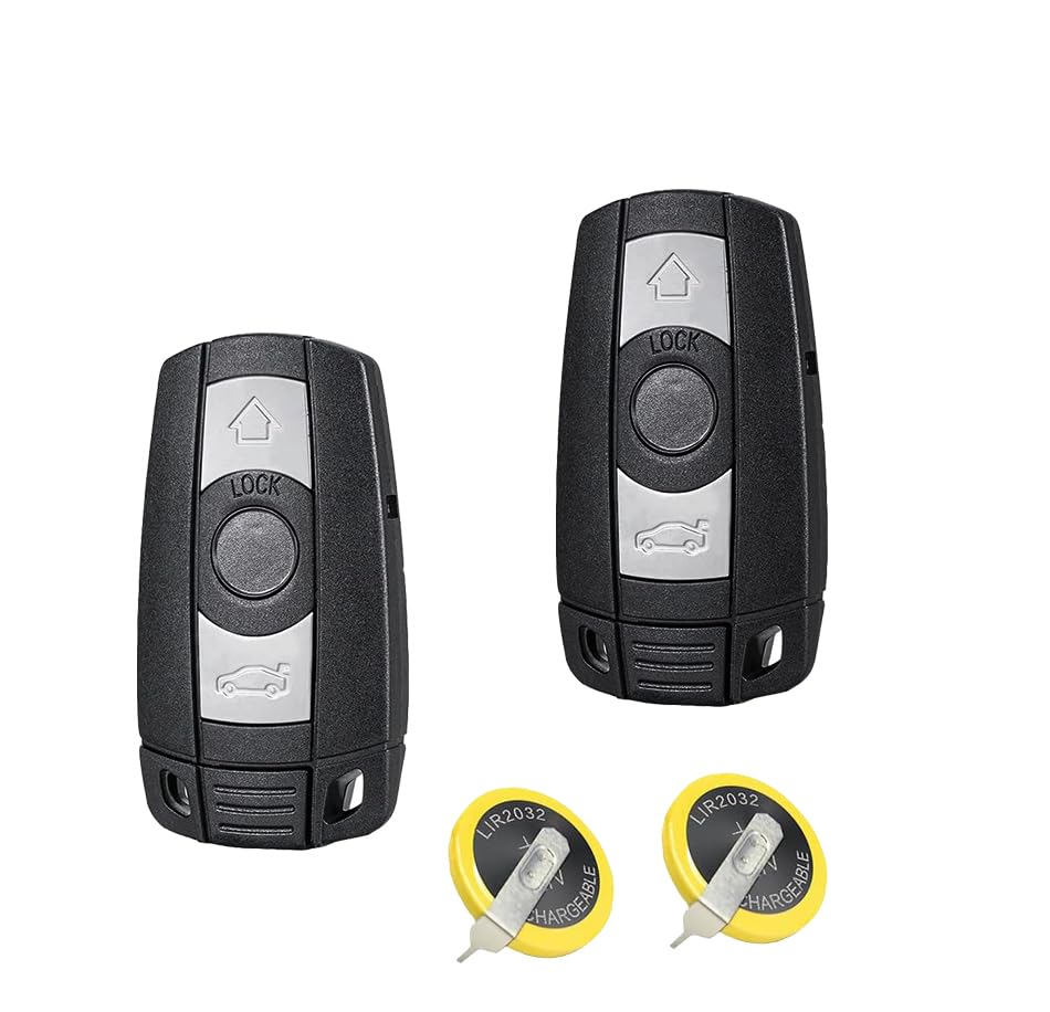 2PCS 3 Buttons For BMW E39 E46 E60 E61 E70 E81 E87 E88 E90 E91 E92 E93 B-M-W Series X1 X3 X5 2*LIR2032 Rechargeable Battery HU92 Blade