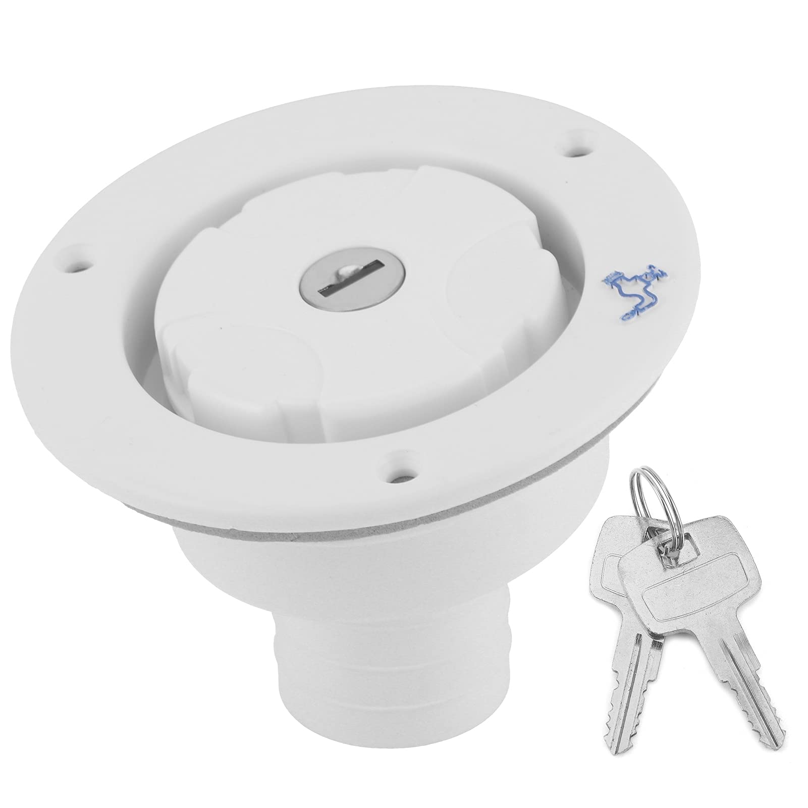 Bouchon Verrouillable Eau Douce Camping-Car Blanc - Trappe Remplissage Gravité 30-40 Mm Avec 2 Clés
