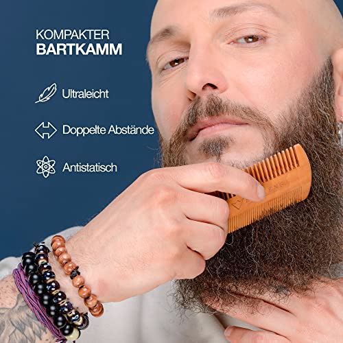 Sapiens BarberShop Bartpflege Set für Männer - Bio Bartöl und Bio Bart Balsam Cosmos Organic Zertifiziert - Bartkamm und Bartbürste, Bartschere, Reisebeutel - Beard Care Kit Made in EU - Image 6
