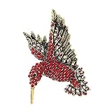 TENDYCOCO 1 Pc Spilla Di Uccelli Spilla Smaltata Da Colletto Da Petto Colibrì Broch Pettorale Per Uccelli Cintura Di Jeans Unisex Rosso